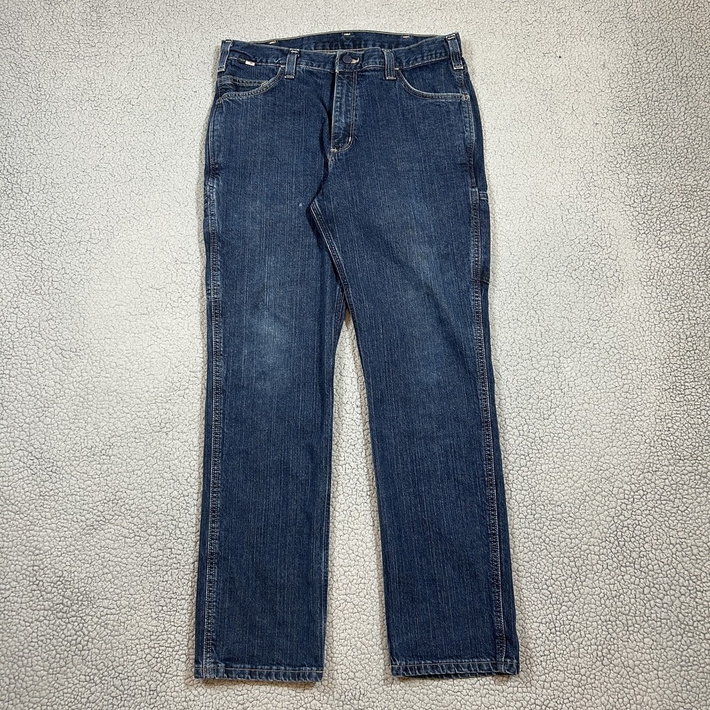 Carhartt FR Jeans Mens 34x32 Blue Flame Resistant Relaxed Fit Work Denim Pants